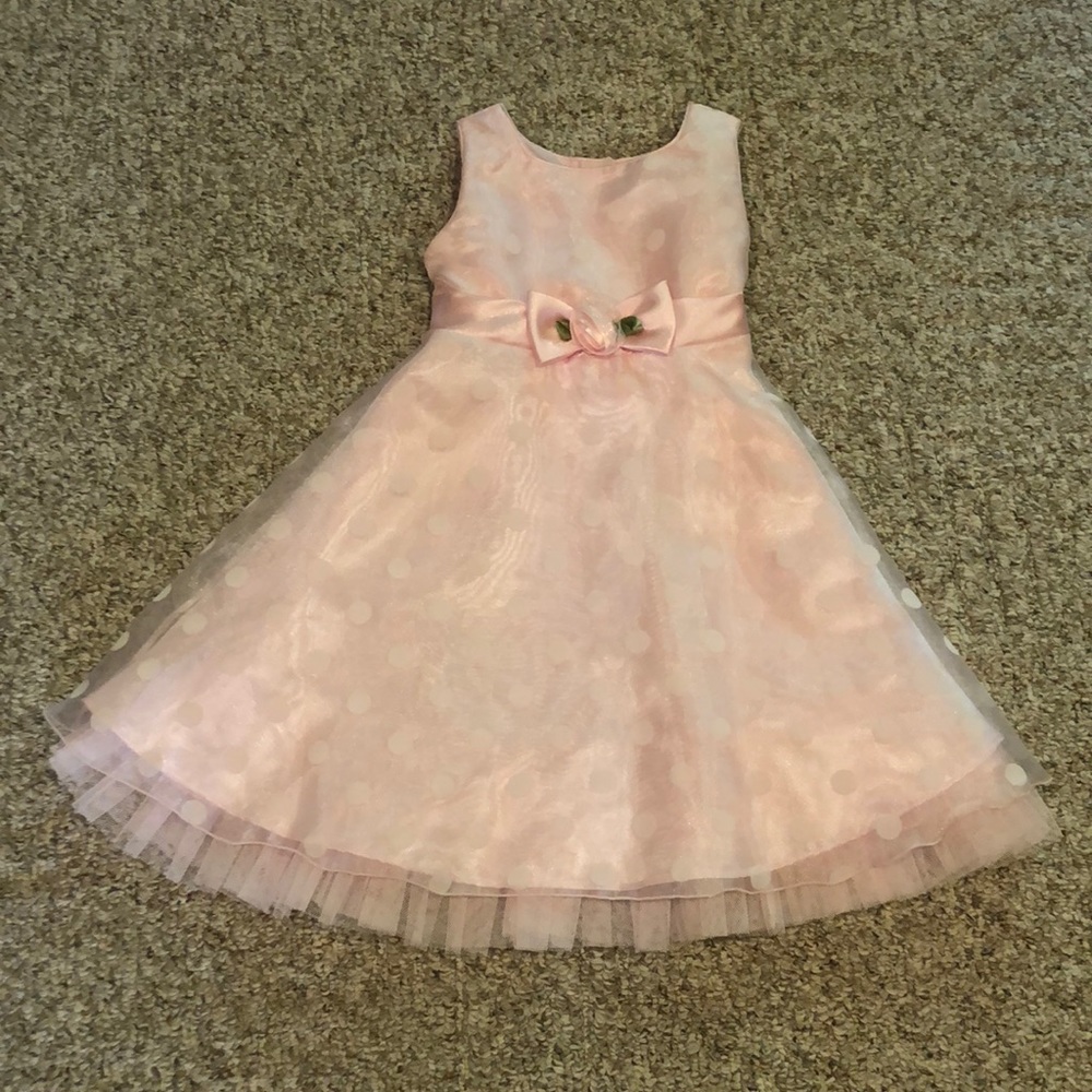 Youngland Pink Polka Dot Easter/Party Dress